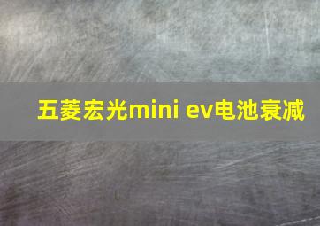 五菱宏光mini ev电池衰减